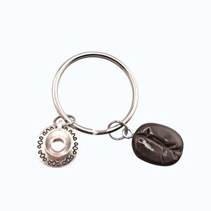 Coffee Bean And Mug Coffee Lovers Barista Keychain